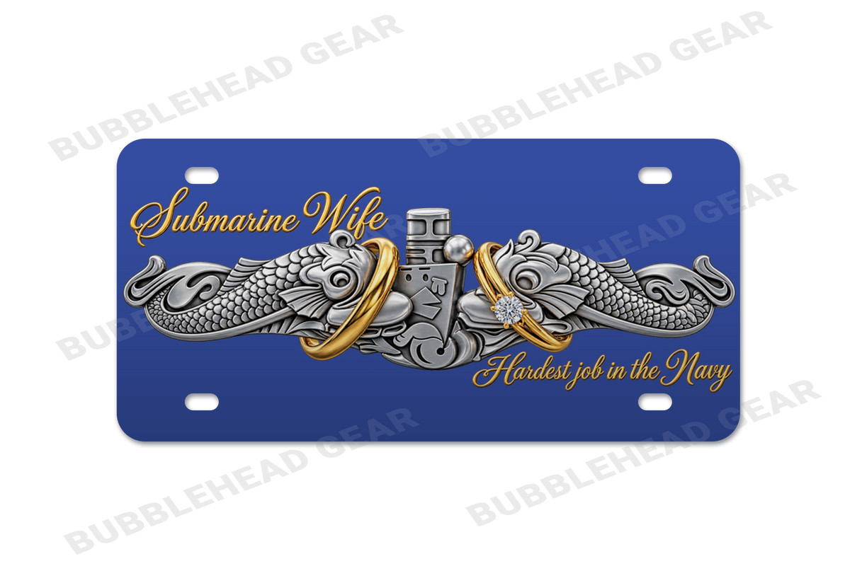 Submarine Wife Vanity License Plate Tag – Aluminum 12" x 6"