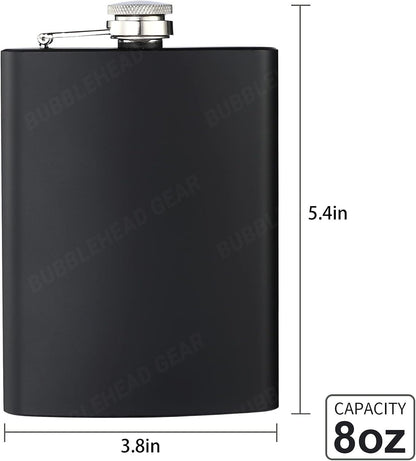 8 oz. Black Hip Flask with Dolphins