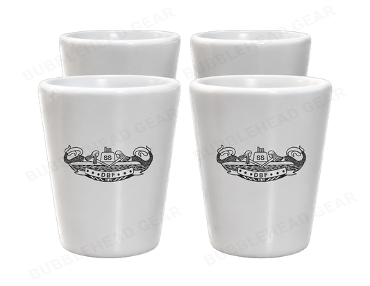 Set of 4 Ceramic Dolphin Shot Glasses, 1.5 oz
