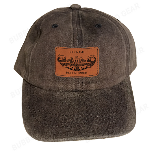 Submarine Dolphins Leather Patch Dad Cap – Custom Laser Engraved