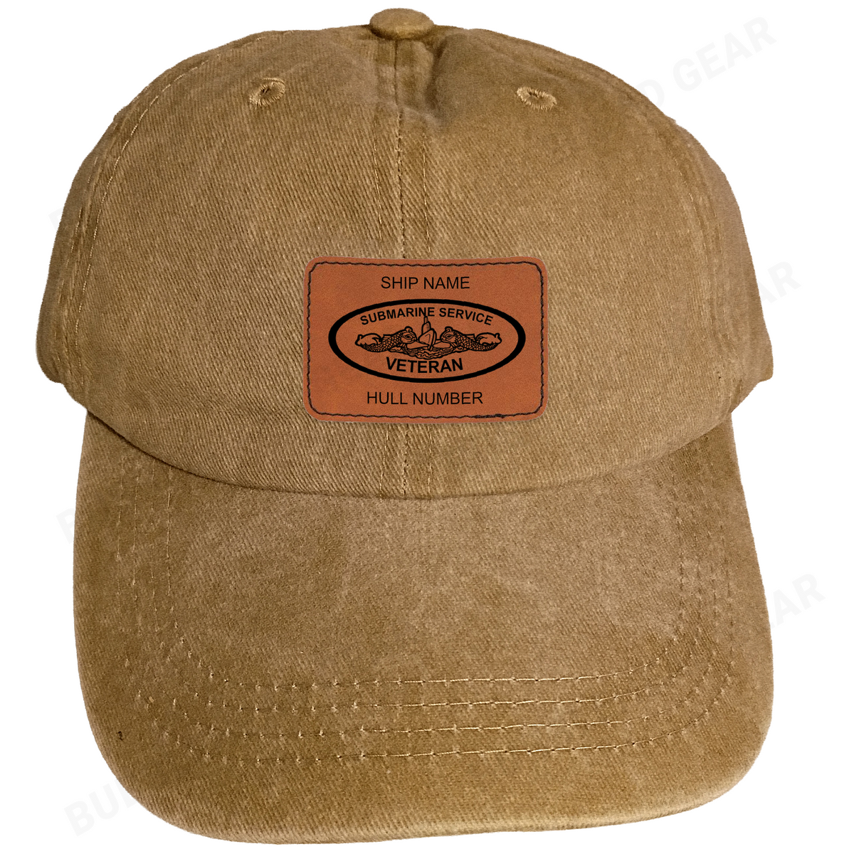 Submarine Dolphins Leather Patch Dad Cap – Custom Laser Engraved