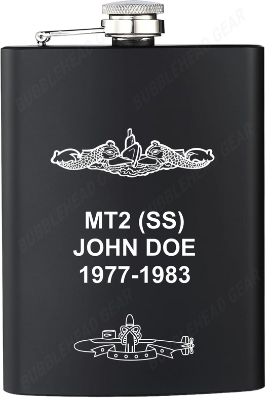8 oz. Black Hip Flask with Dolphins