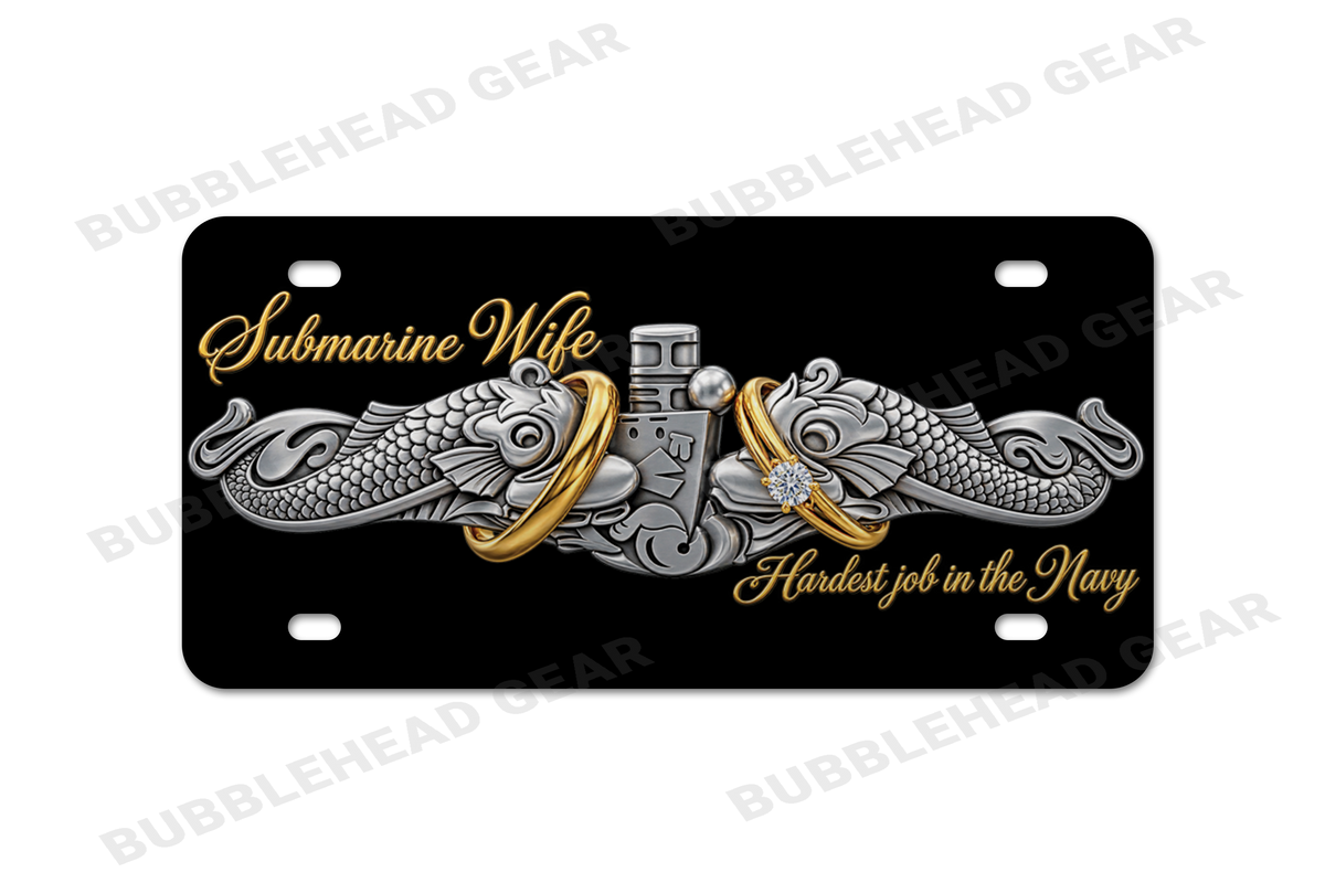 Submarine Wife Vanity License Plate Tag – Aluminum 12" x 6"