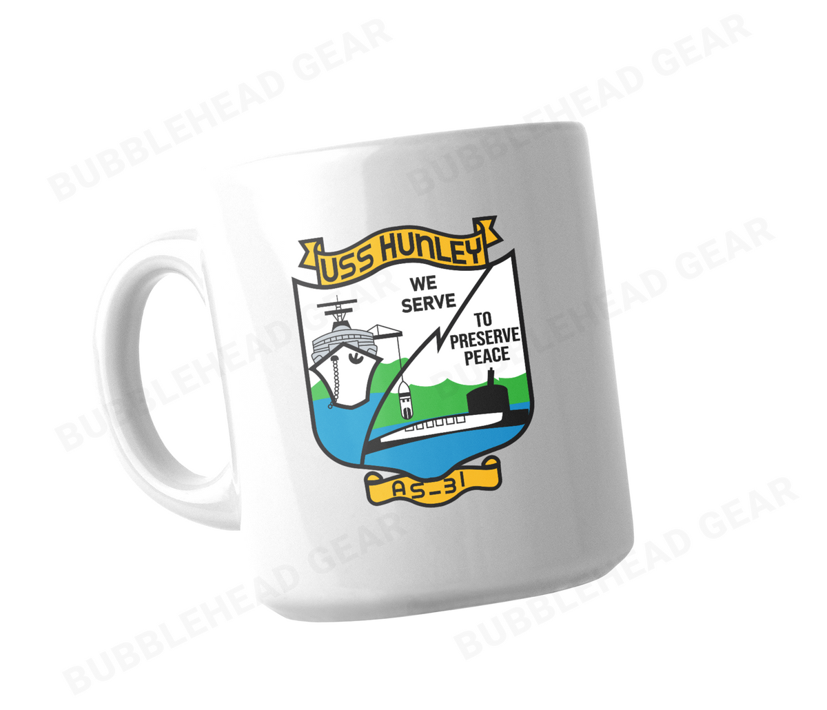 Personalized Submarine Tender Ceramic Coffee Mug, 11 oz