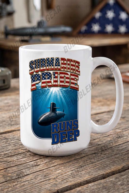Submarine Pride Runs Deep - 15 oz. Coffee Mug